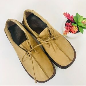 Barefeet Tan suede single tie loafer